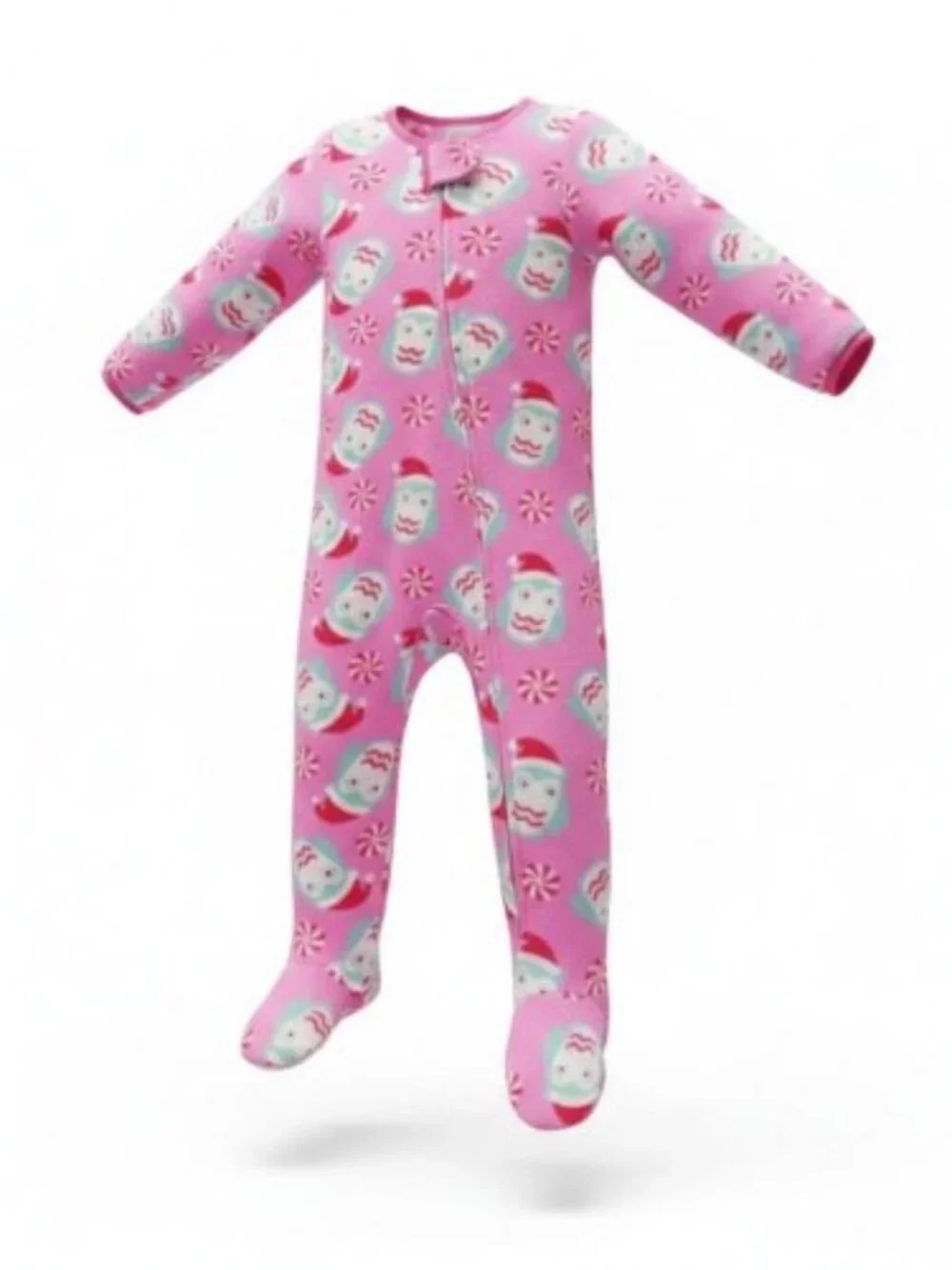 KIDGETS Pink Christmas Owl Print Fleece Blanket Sleeper Girls 24 months